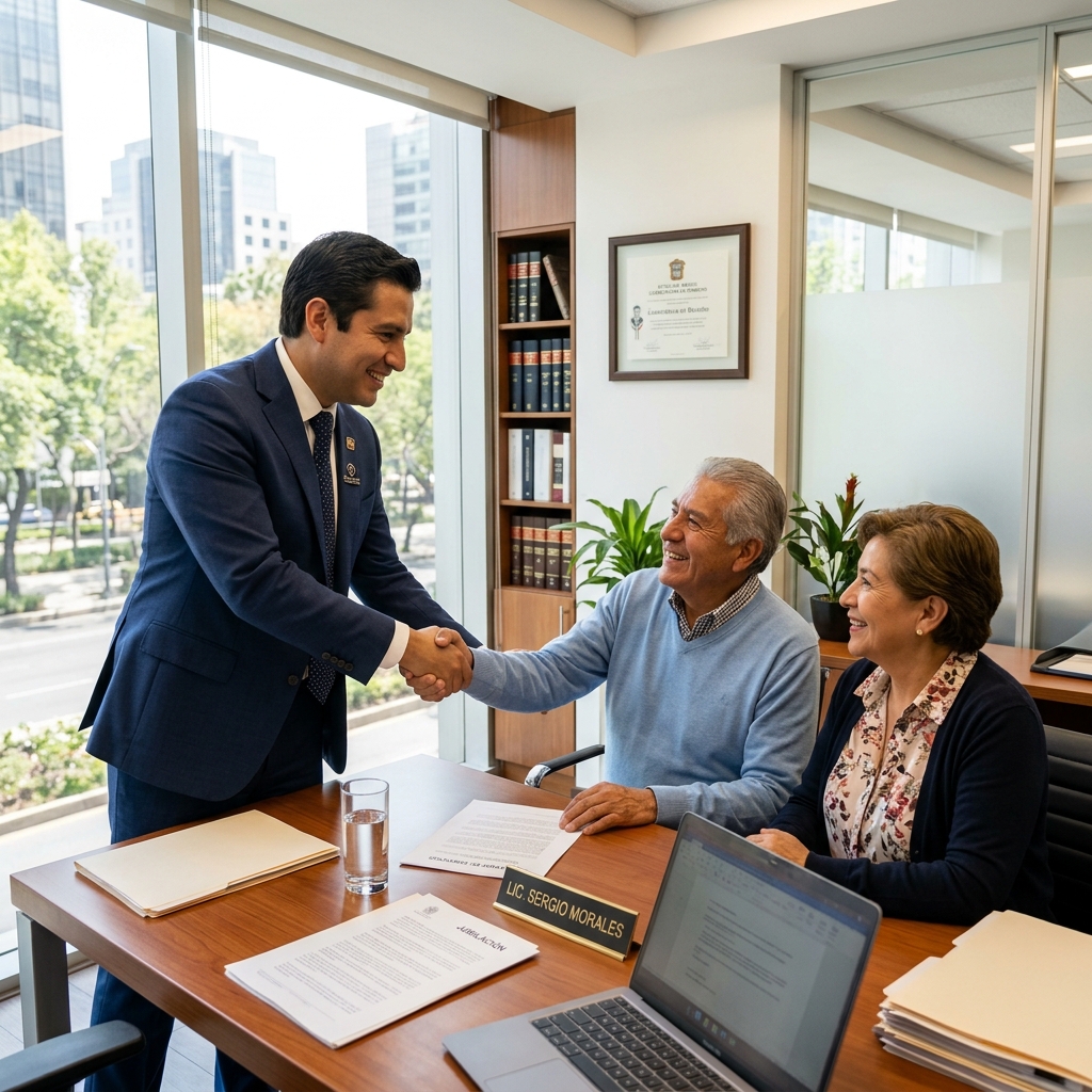 Abogado y pareja mayor